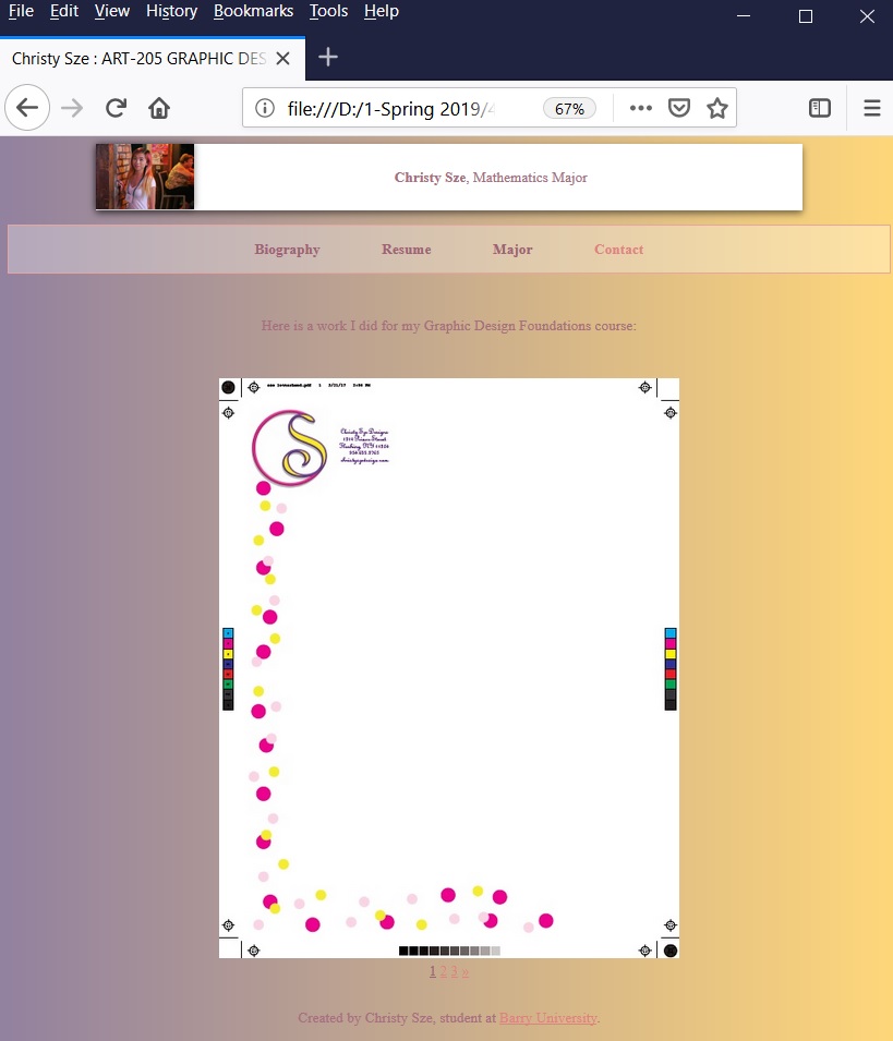 Student Work from CS 338 Web Design, Authoring, and Publishing