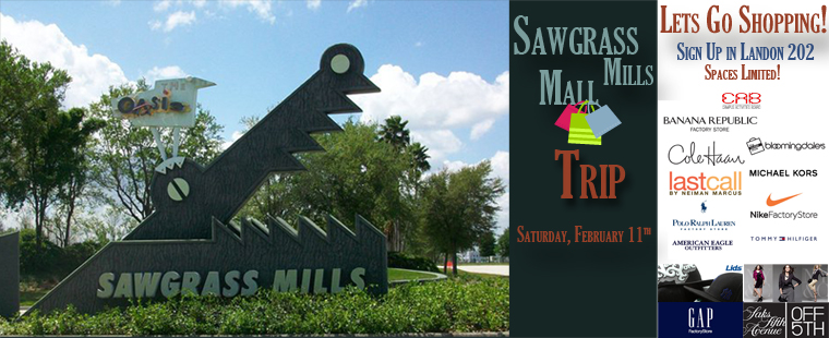 Barry University News - Let's Go Shopping! - CAB Sawgrass Mills Mall Trip