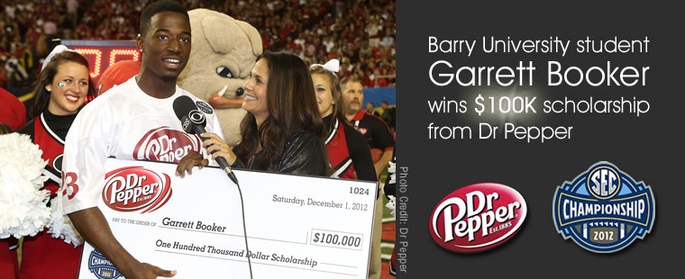 Barry student Garrett Booker wins $100K scholarship from Dr. Pepper
