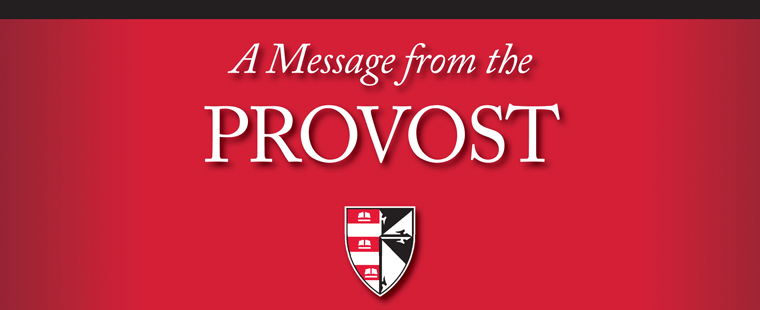 A Message from the Provost