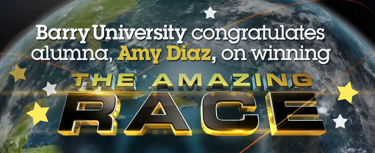 Barry University congratulates alumna, Amy Diaz, on winning The Amazing Race