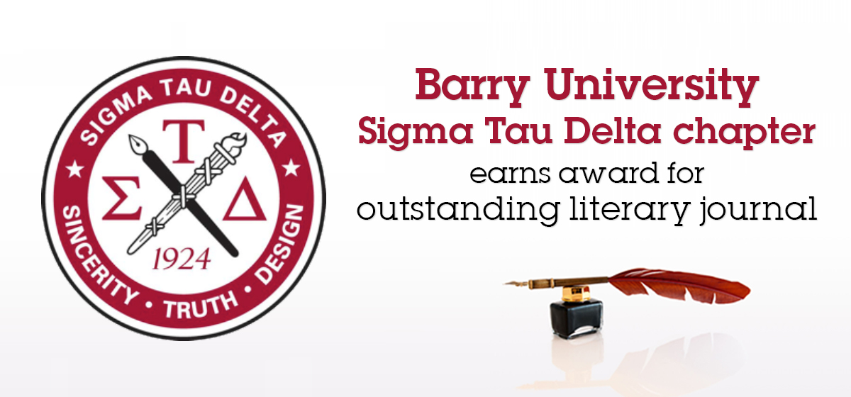 Barry Sigma Tau Delta chapter earns award for outstanding literary journal