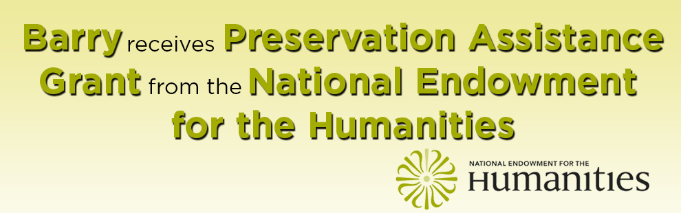 Barry receives NEH Preservation Assistance Grant