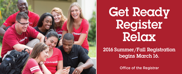 Summer/Fall 2016 Registration Begins March 16