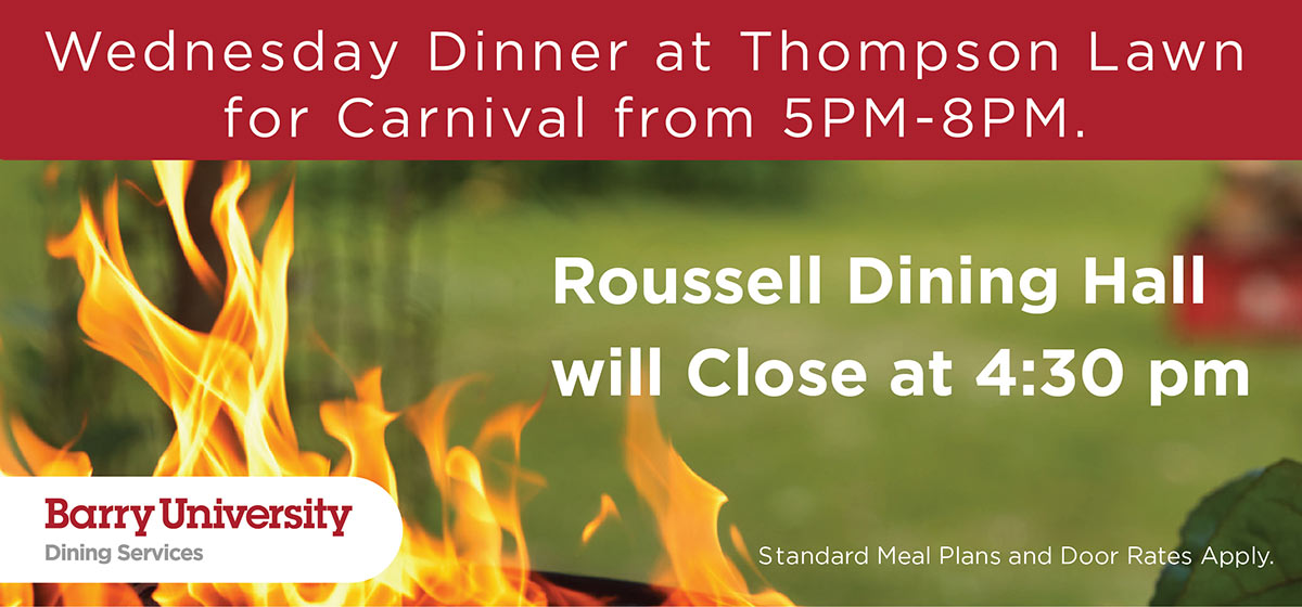 Dinner available at Thompson Lawn 
