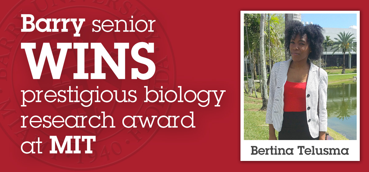 Barry senior wins prestigious biology research award at MIT