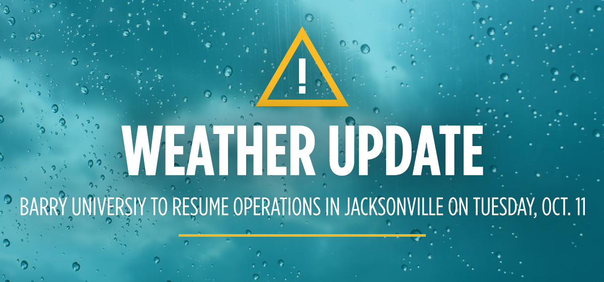 Barry Univ. to resume operations in Jacksonville on Tuesday, Oct. 11