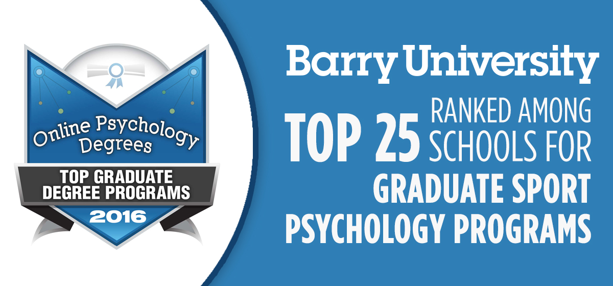 Barry ranked among top 25 schools for graduate sport psychology programs