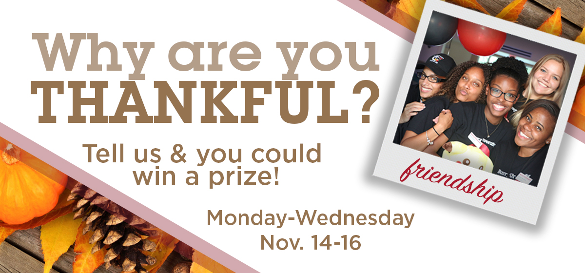 Thanksgiving Photo Contest and Prize, Nov. 14-16