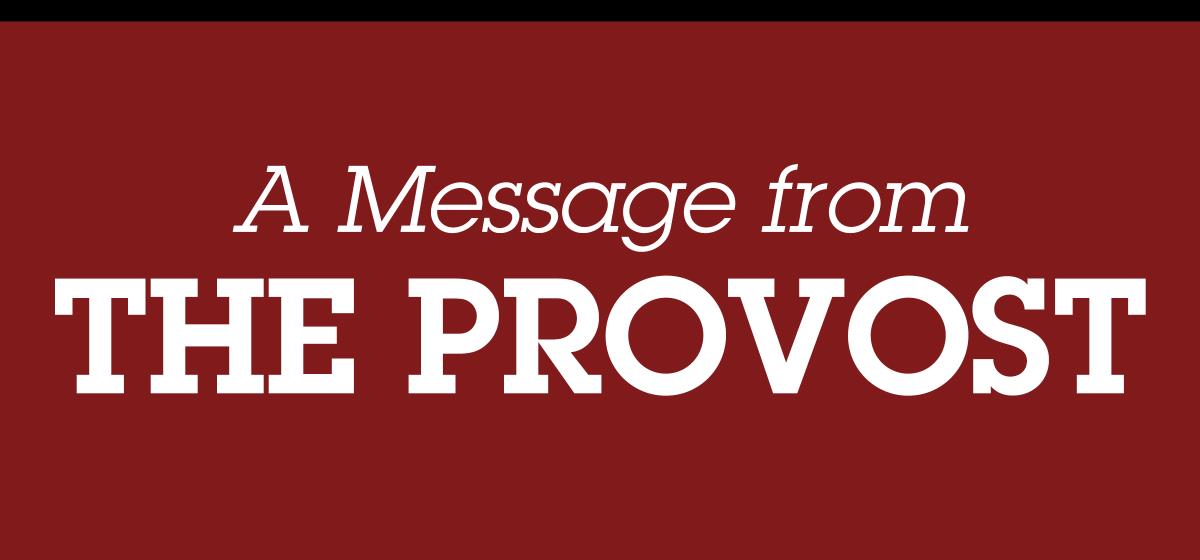 Message from the Provost