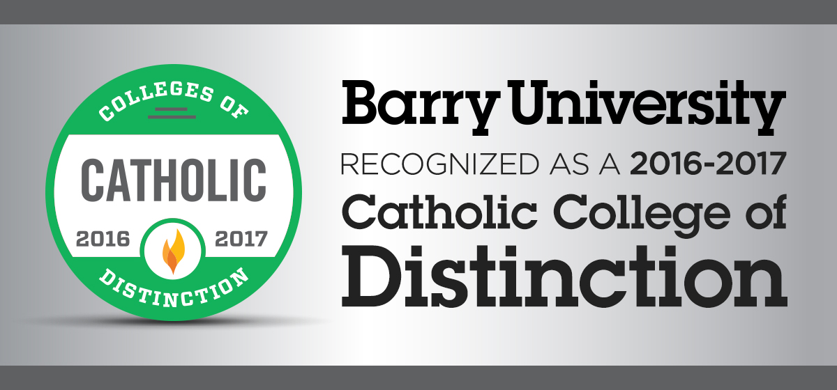Barry recognized as a 2016-2017 Catholic College of Distinction