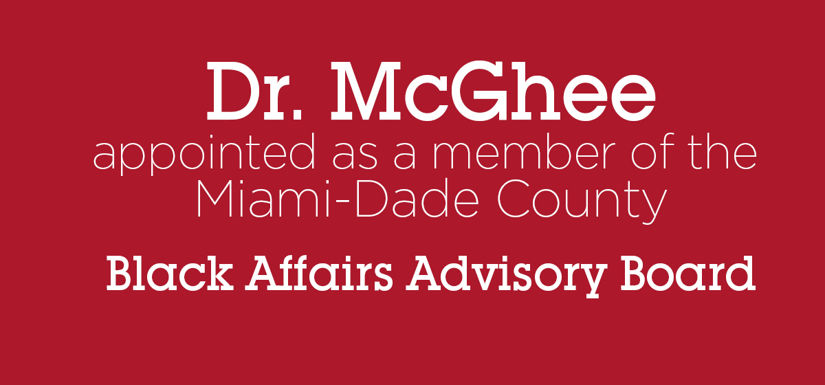 Dr.McGhee appointed as a member of MDC Black Affairs Advisory Board