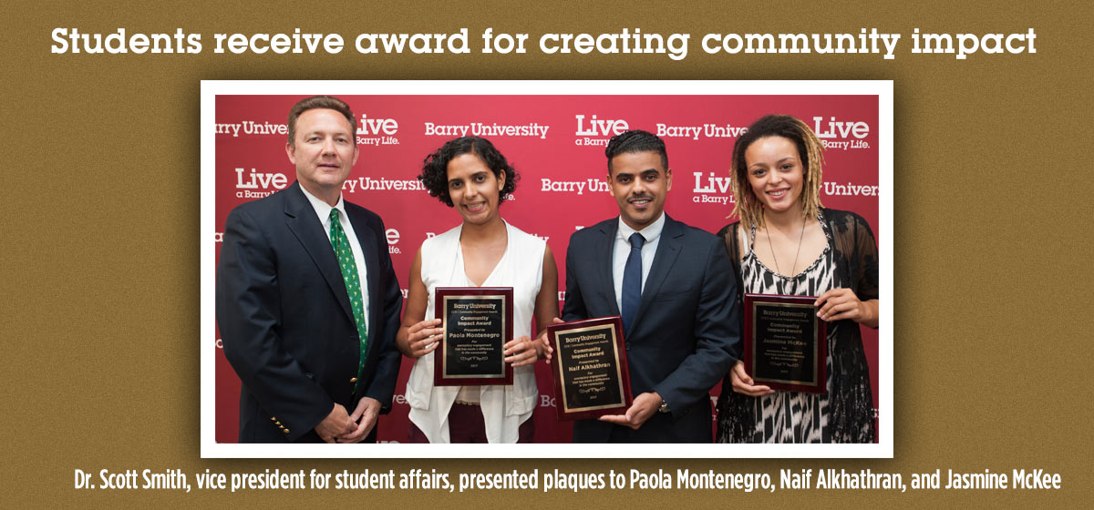 Three Students Receive Award for Creating Community Impact