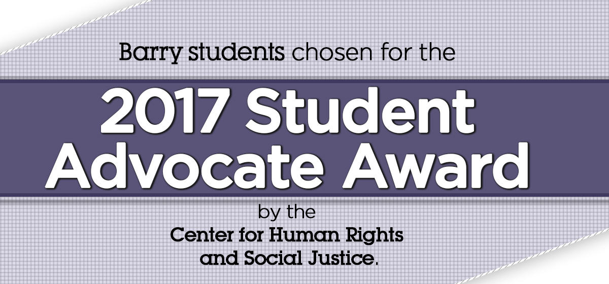 The CHRSJ announce the Student Advocate Award Winners