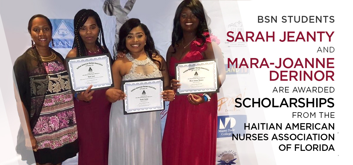 Barry nursing students awarded scholarships from the Haitian American Nurses Association of Florida