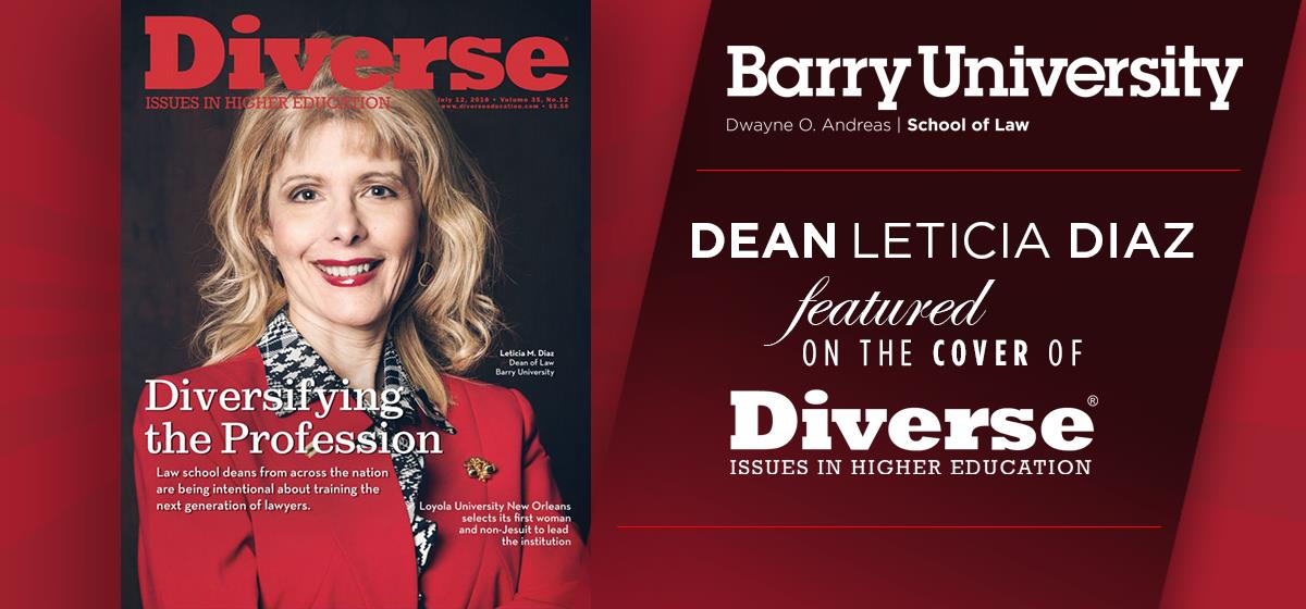 Barry Law Dean Diaz on Cover of Diverse Issues in Higher Education Magazine