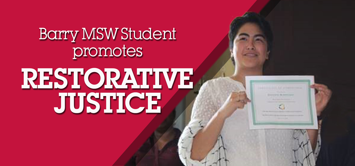 Barry MSW Student promotes Restorative Justice