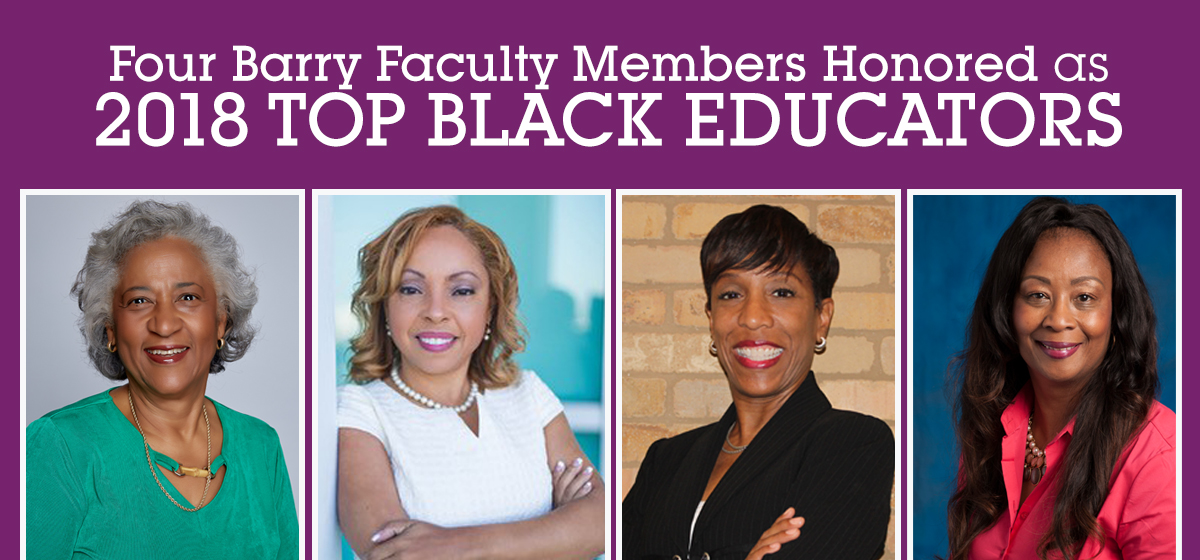 Four Barry faculty members honored as 2018 Top Black Educators