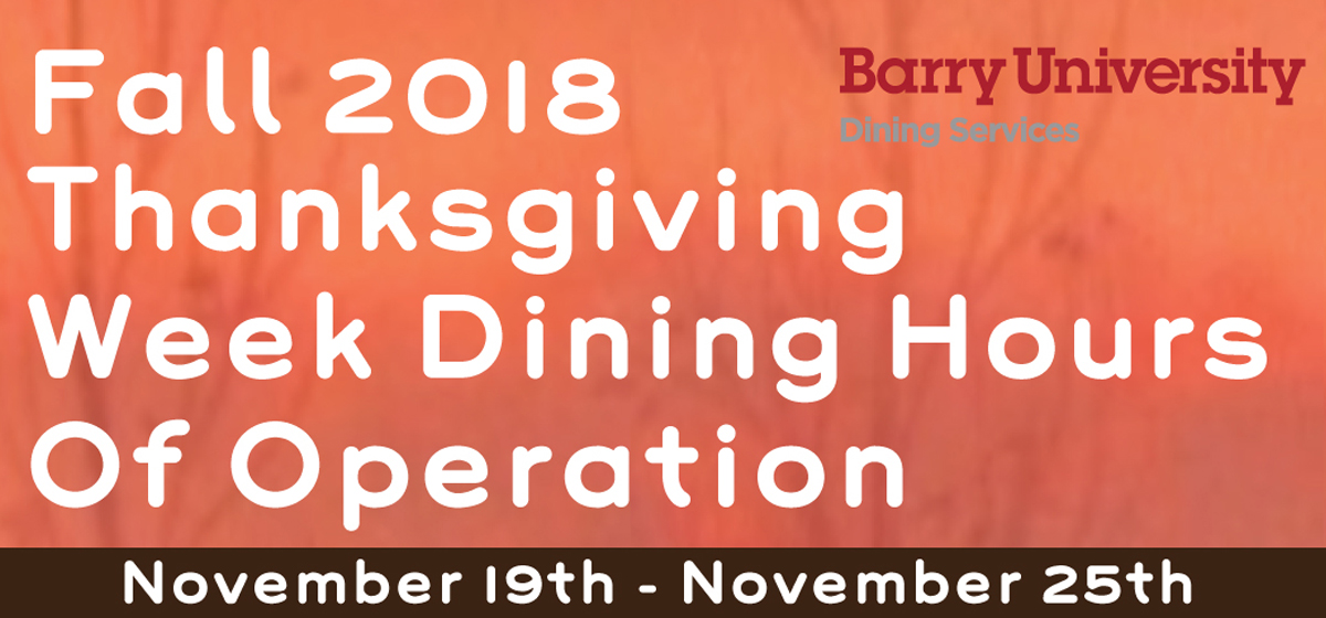 Thanksgiving Week Dining Hours