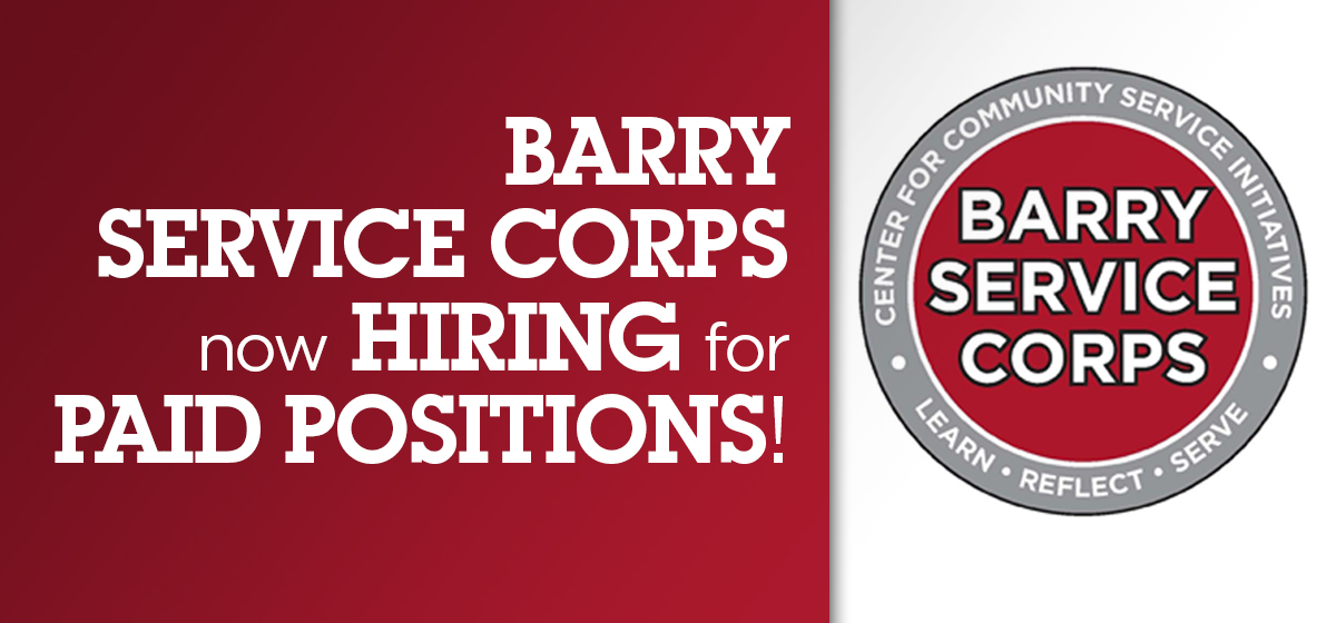 Barry Service Corps Now hiring for paid positions!