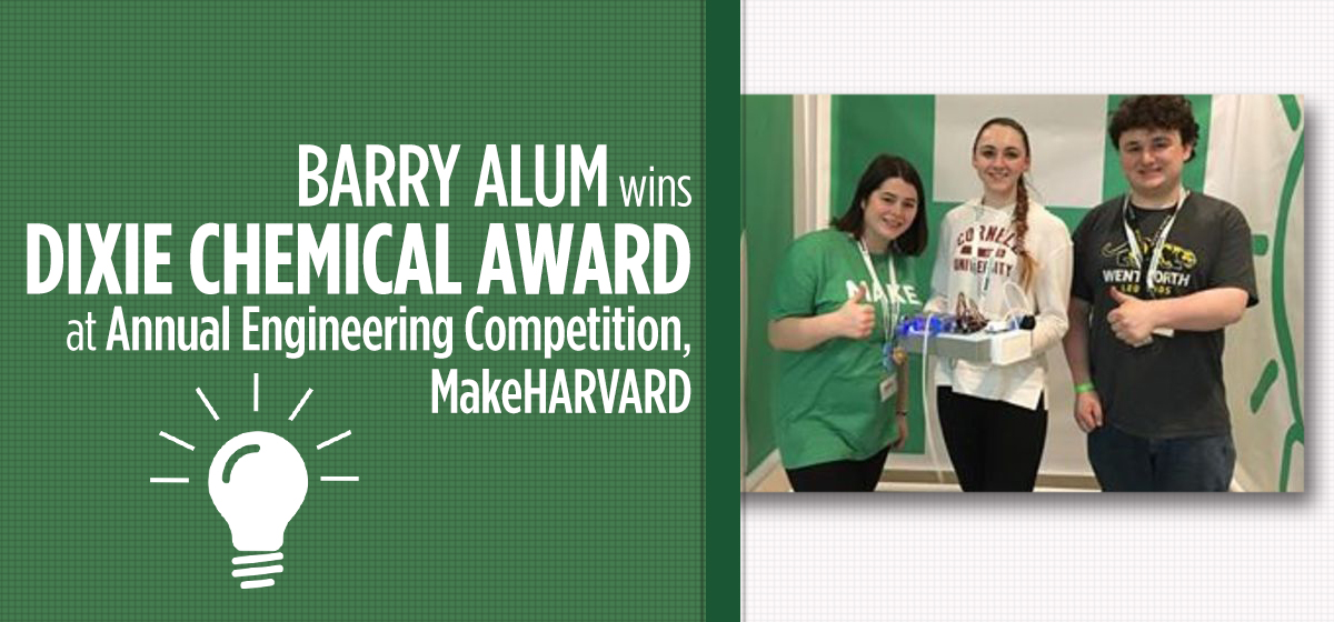 Barry Student Attends MakeHarvard and Brings Home a Dixie Chemical Award