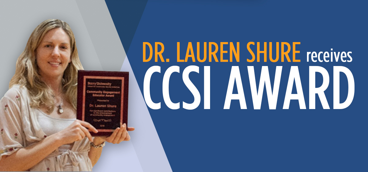 Dr. Lauren Shure Receives CCSI award
