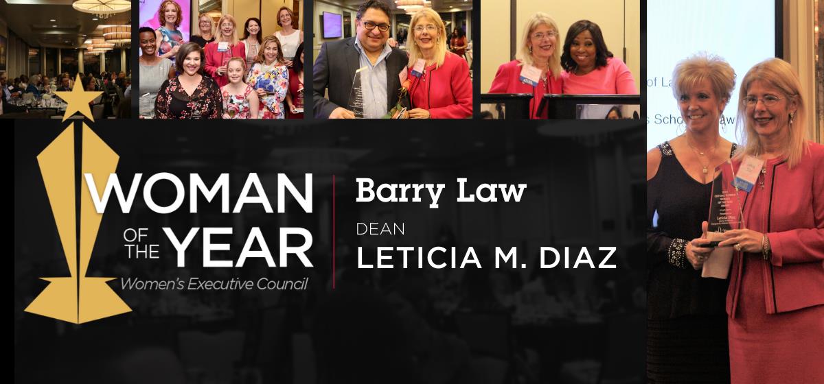 Barry Law Dean Leticia Diaz Recieves Woman of the Year Award