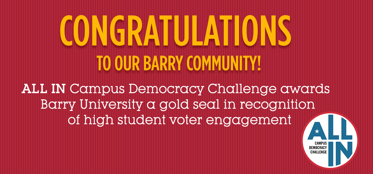 Barry Among Universities Getting the Gold for Student Voter Engagement in Last Midterm Elections