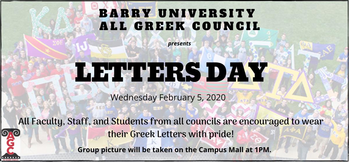 It’s Letters Day at Barry. Wear yours with pride. 