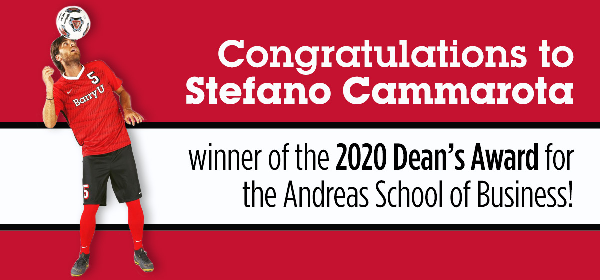 The 2020 Dean’s Award for the Andreas School of Business goes to Stefano Cammarota!