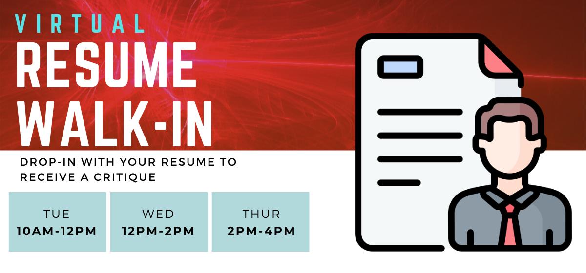 Get feedback on your resume without having to schedule an appointment!