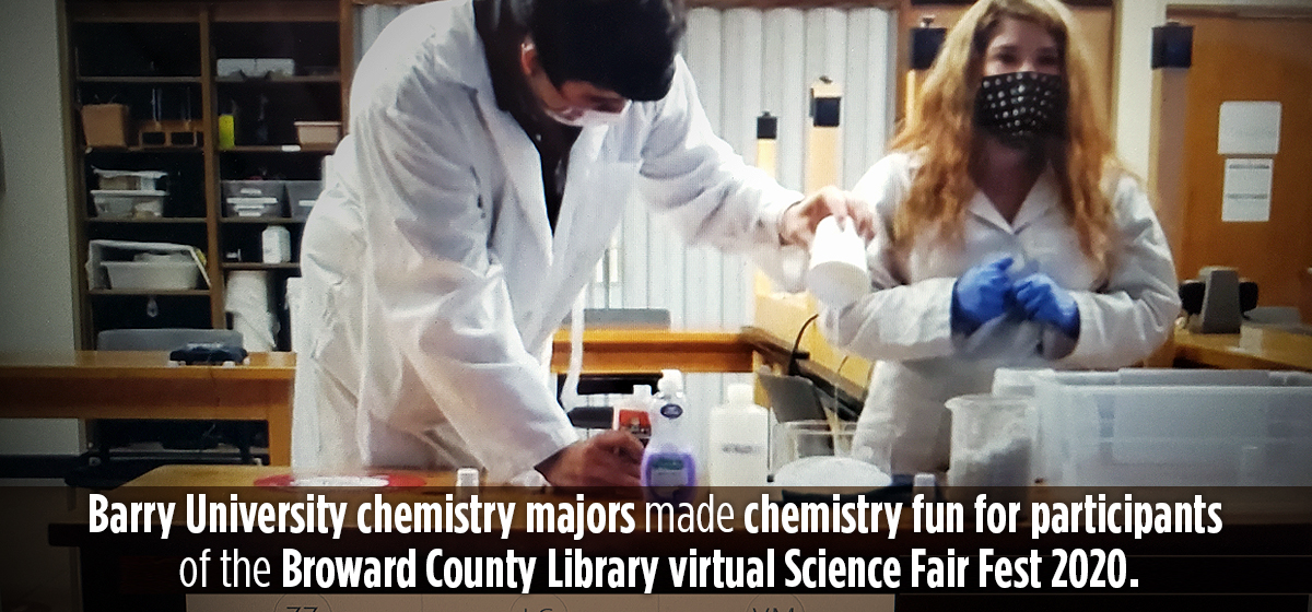 Barry Chemistry Majors Made Chemistry Fun at Virtual Science Fair Fest 2020.