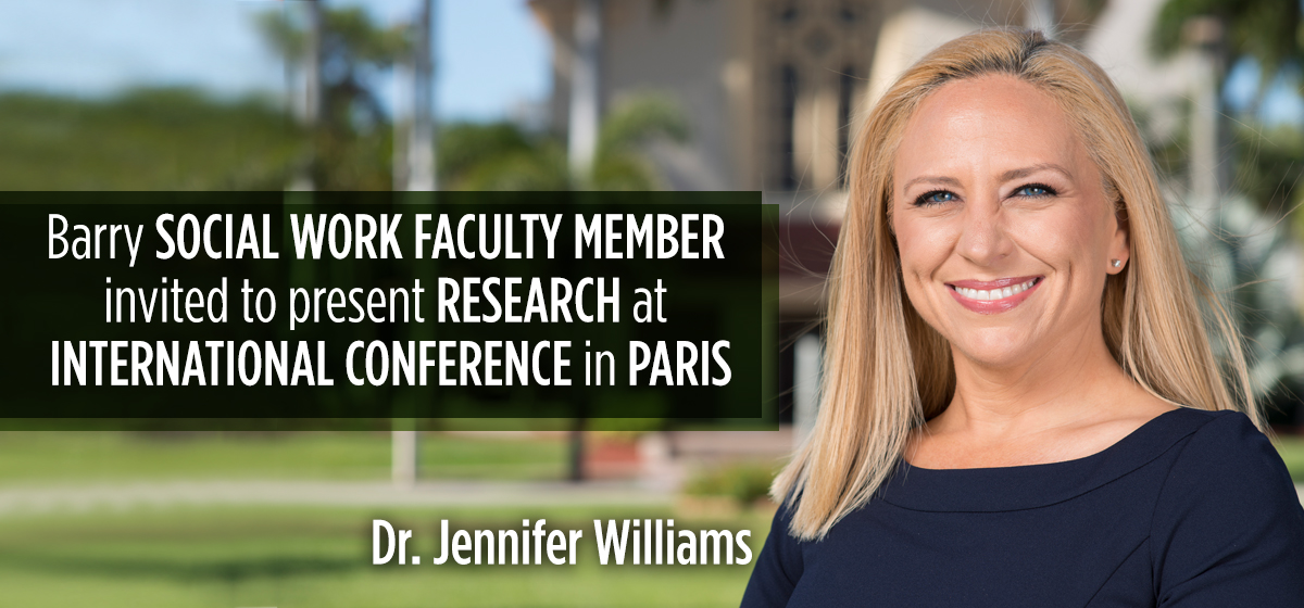 Dr. Jennifer Williams Invited to Present Research at International Conference in Paris