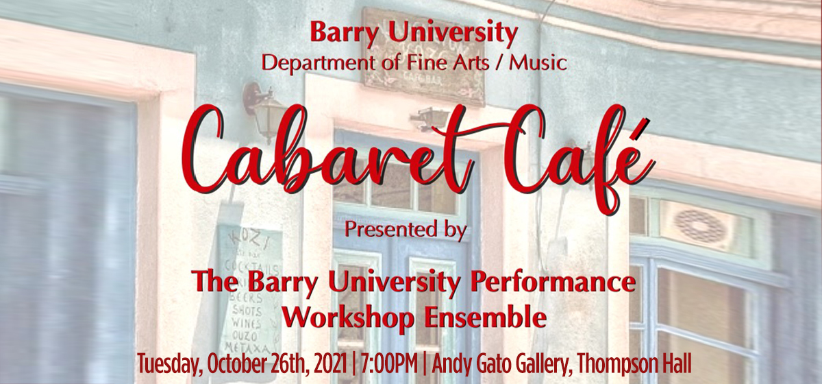 Join the Department of Fine Arts at Cabaret Cafe!
